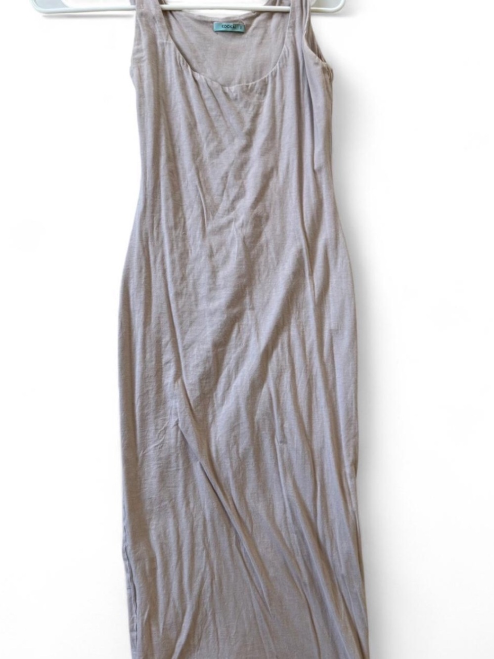 Kookai Light Taupe Scoop Neck Tank mid Dress
